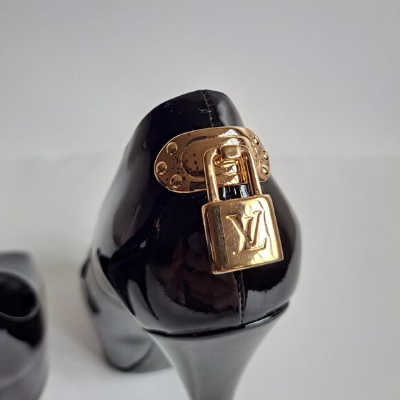 Louis Vuitton Black Leather Platform Oh Really! Peep Toe Pumps Size 36 - Picture 9 of 16